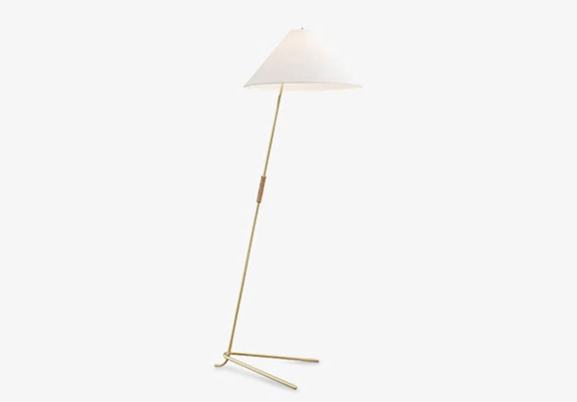 Hase BL Brass & Leather Floor Lamp
