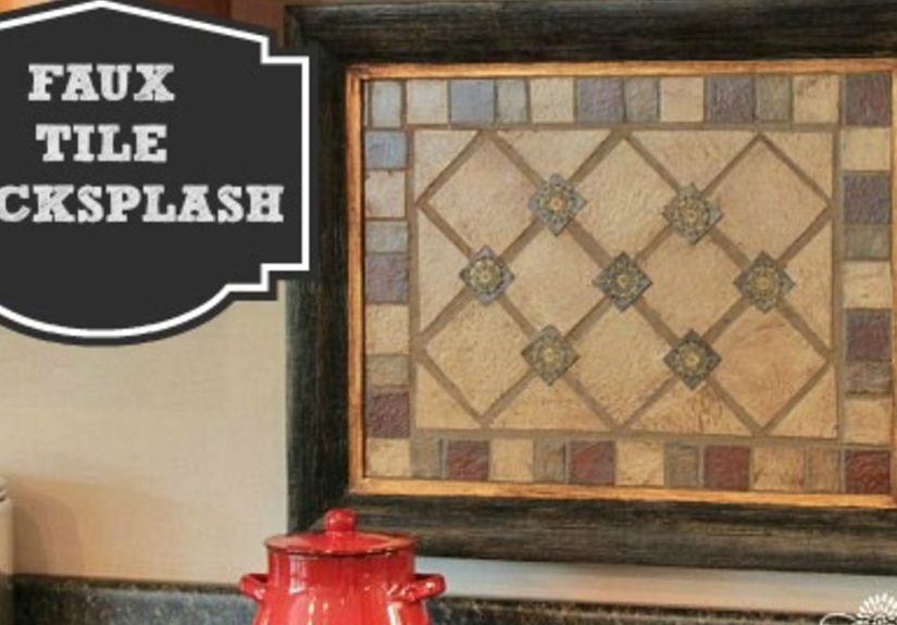 Faux Tile Backsplash