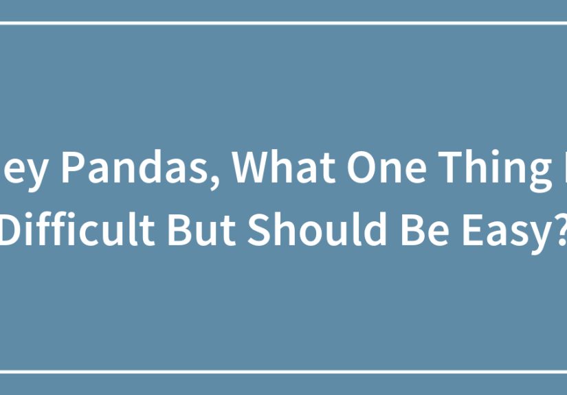 Hey Pandas, What One Thing Is Difficult But Should Be Easy? (Closed)