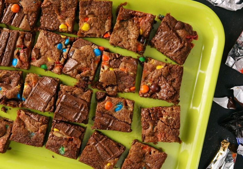 Leftover Halloween Candy Cookie Bars Recipe