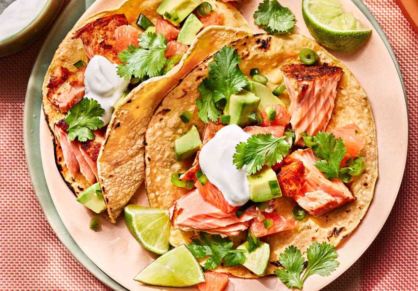 Salmon Tacos With Grapefruit Salsa Recipe