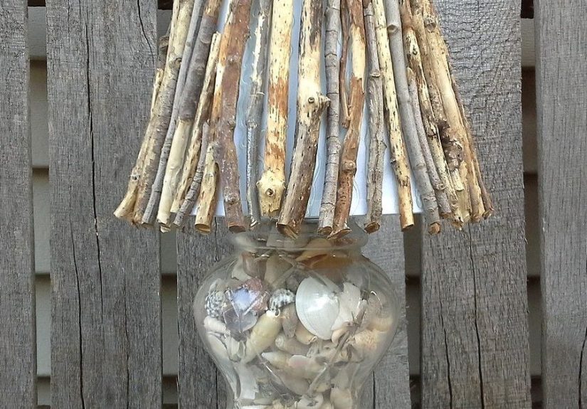 Beach Inspired Weathered Twig Lamp Shade