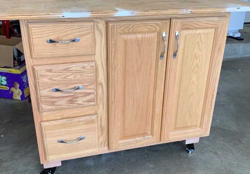 Rolling Workbench From Discarded Vanity