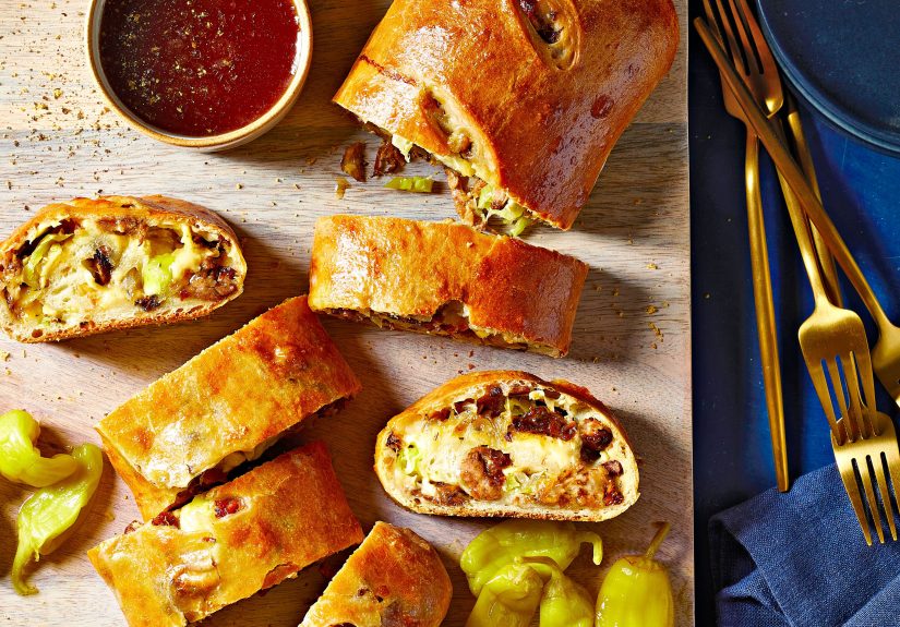 Shredded Beef and Caramelized Onion Stromboli