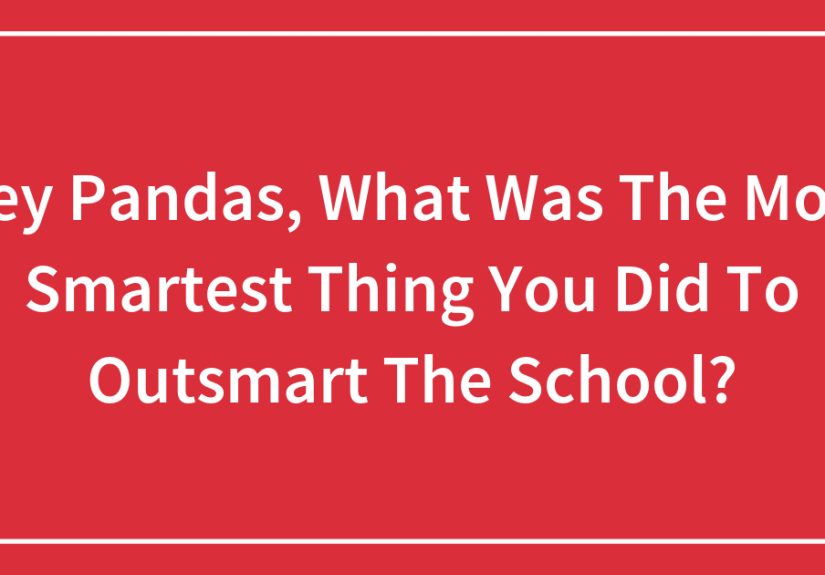 Hey Pandas, What Was The Most Smartest Thing You Did To Outsmart The School?