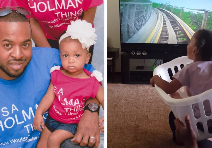Loving Father Takes His Daughter On A Virtual Rollercoaster Ride In A Laundry Basket, And Her Reaction Is The Best