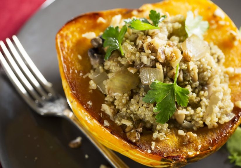Quinoa and Pumpkin Seed Stuffed Acorn Squash